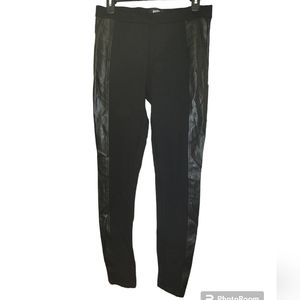 Paige Ponte Knit Faux Leather Panel Leggings sz M